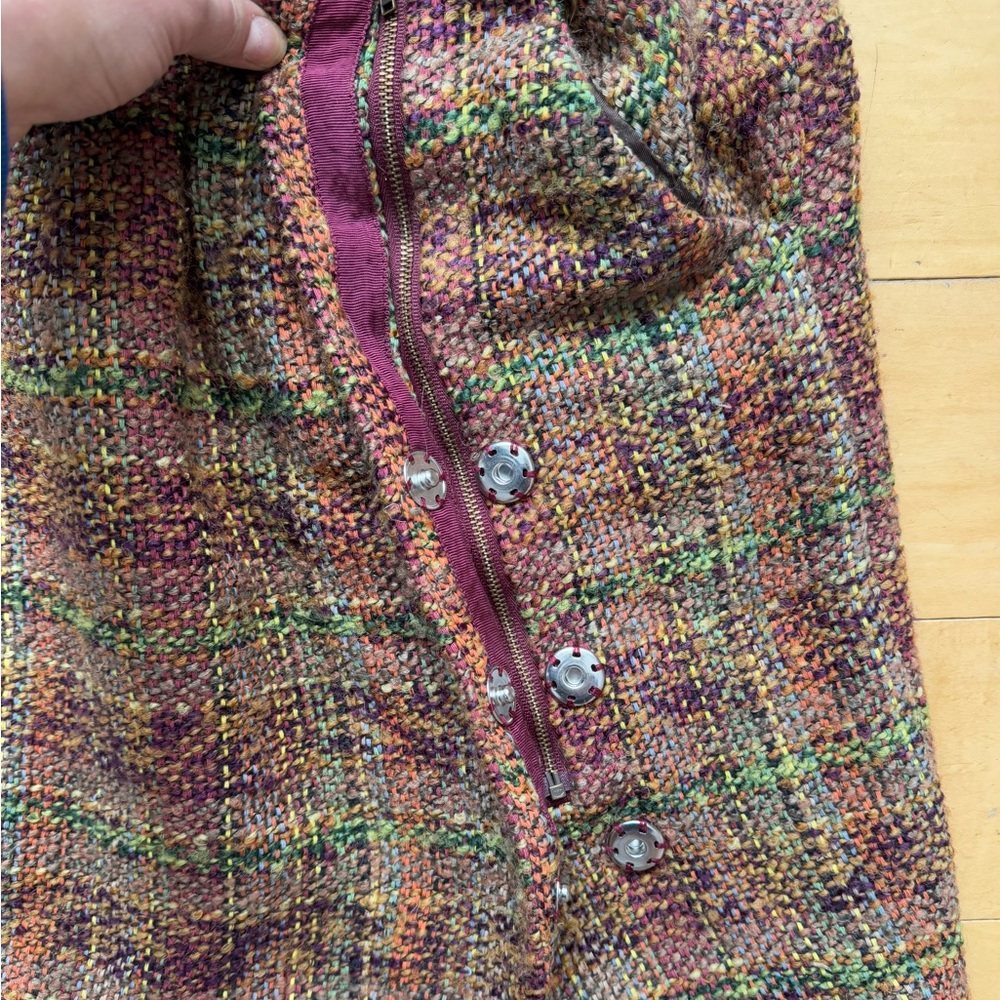 Anthropologie Odille Wool Blend Plaid Skirt, Sz 4, boucle, preppy classic office - Picture 9 of 13